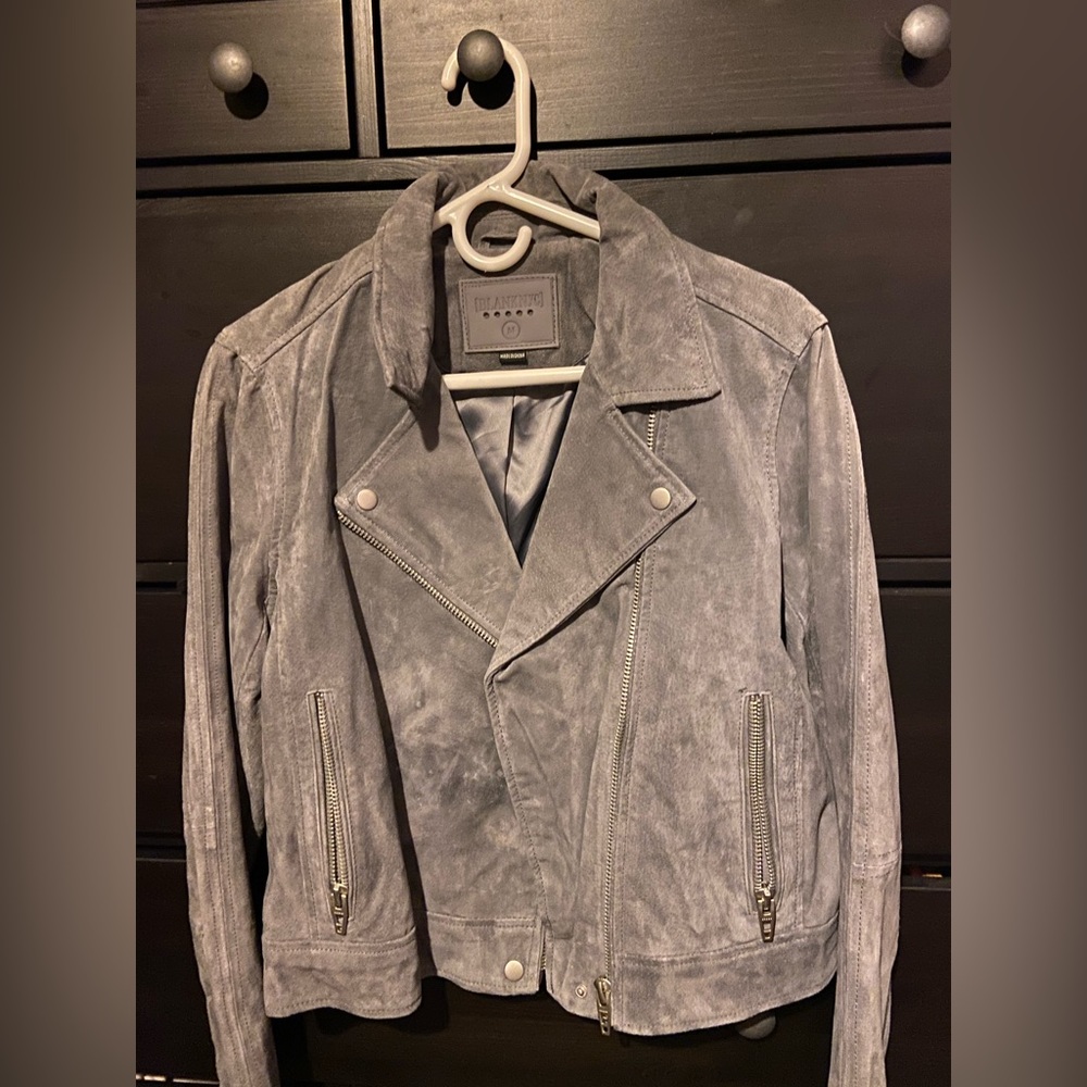 🍁Blank NYC grey suede jacket M
